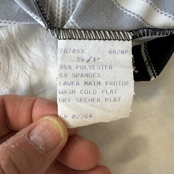 VAMP Women's Black/White Vintage Pull On A-Line Maxi Skirt Size Small Geometric - Picture 7 of 13